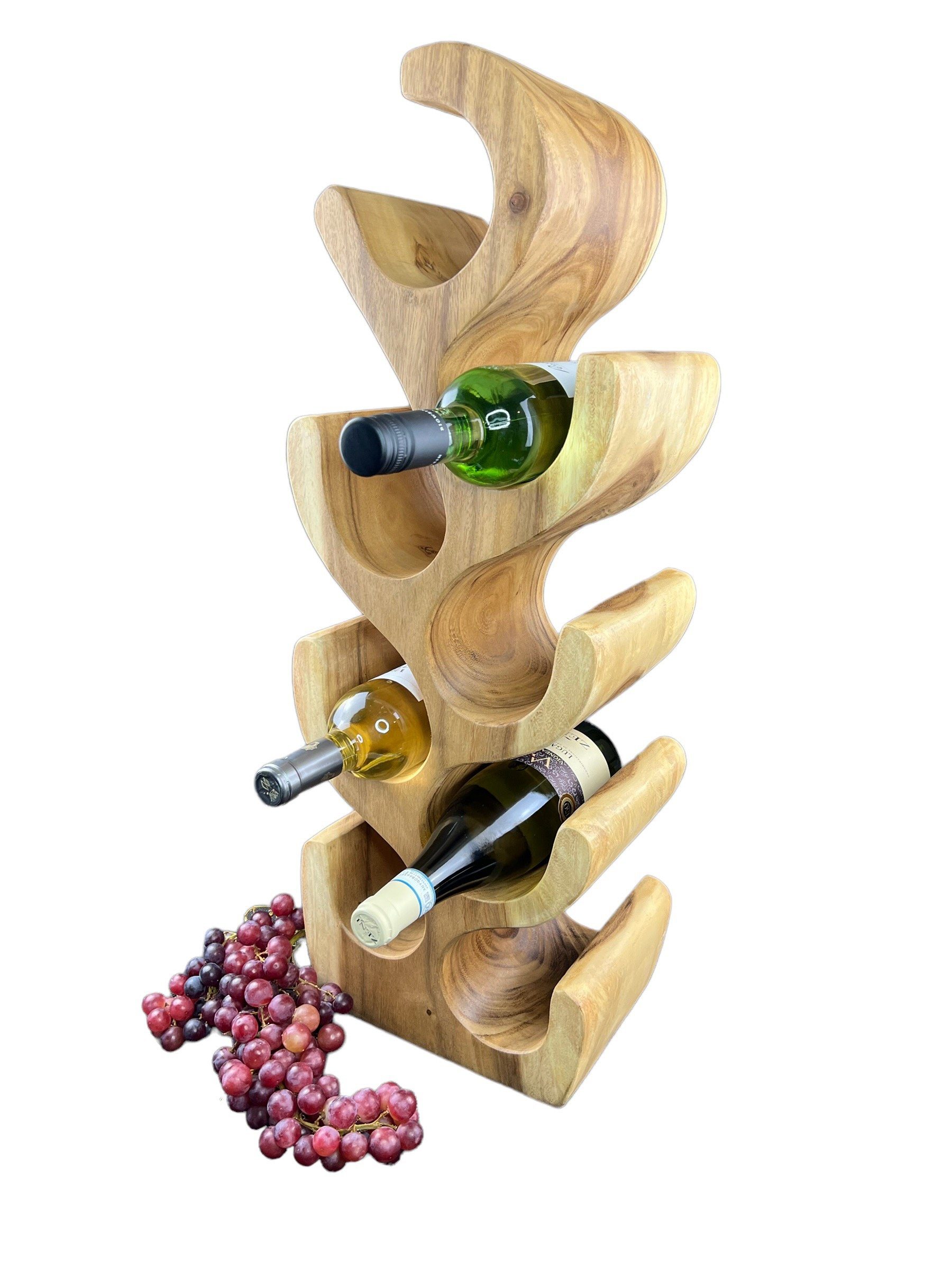 FaHome Weinregal Massiv Holz: Handgefertigter, Edler & Hochwertiger Weinhal günstig online kaufen