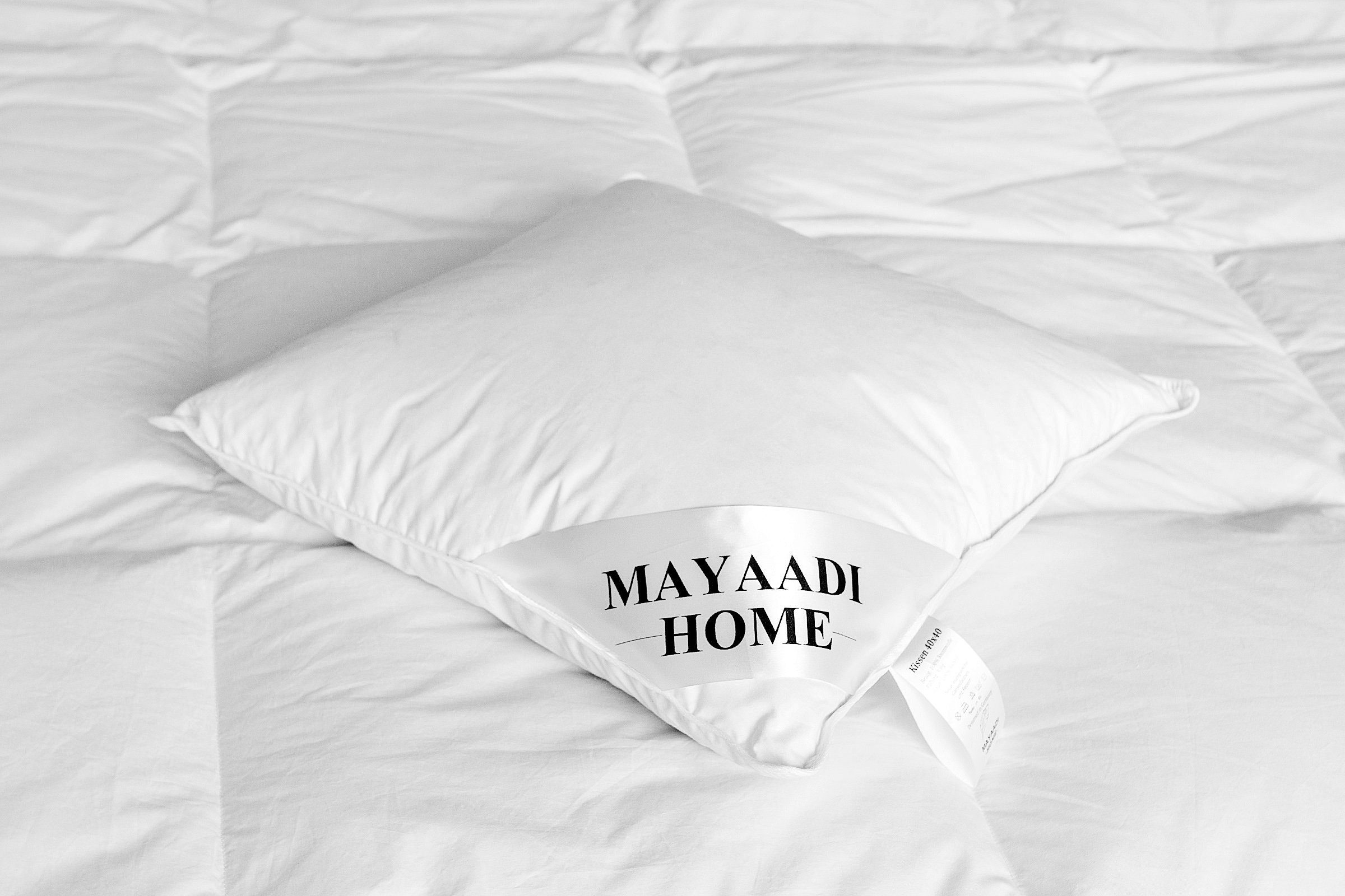Mayaadi Home Kopfkissen HS2 Kopfkissen 40x40 cm 300 Gramm Daunenkissen Kissen 70% Daunen 30%, Füllung: 70% Daunen, 30% Federn, Bezug: Baumwolle, Rückenschläfer, Seitenschläfer, Bauchschläfer