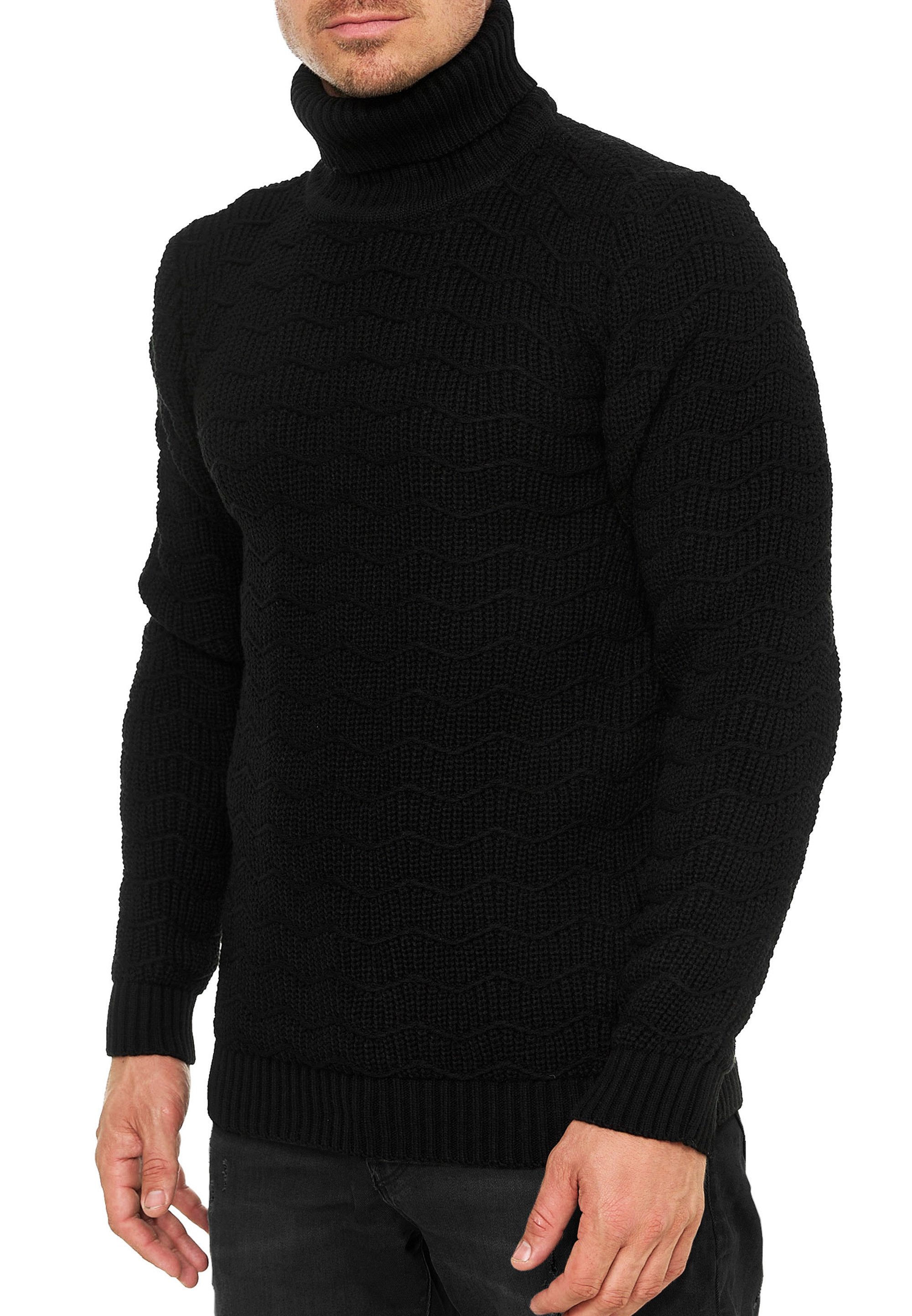 Rollkragenpullover Schwerer Grobstrick Rollkragen-Pullover Freizeit Pullover