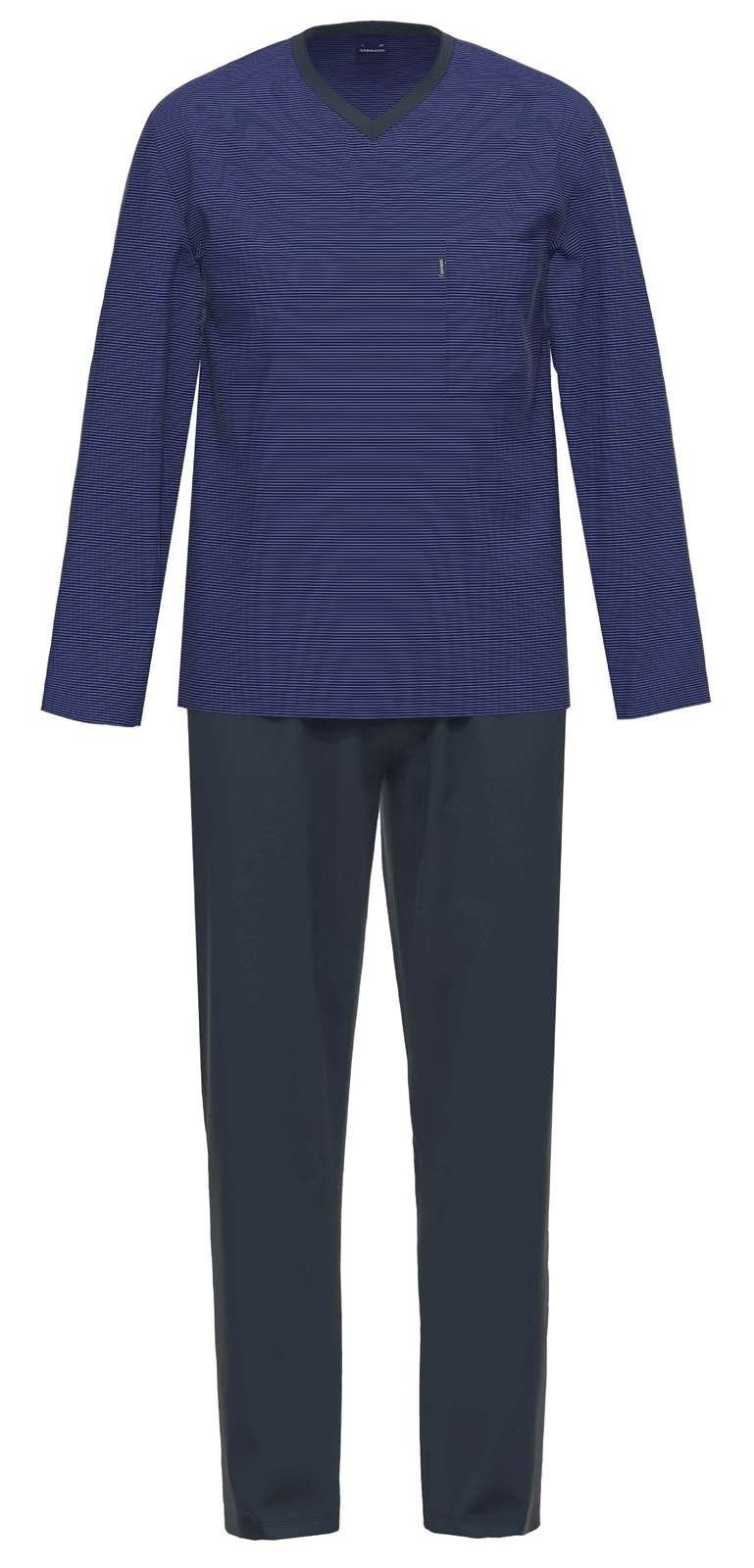 Ammann Pyjama 7830 (Set) aus reiner Bio-Baumwolle Dark Blue