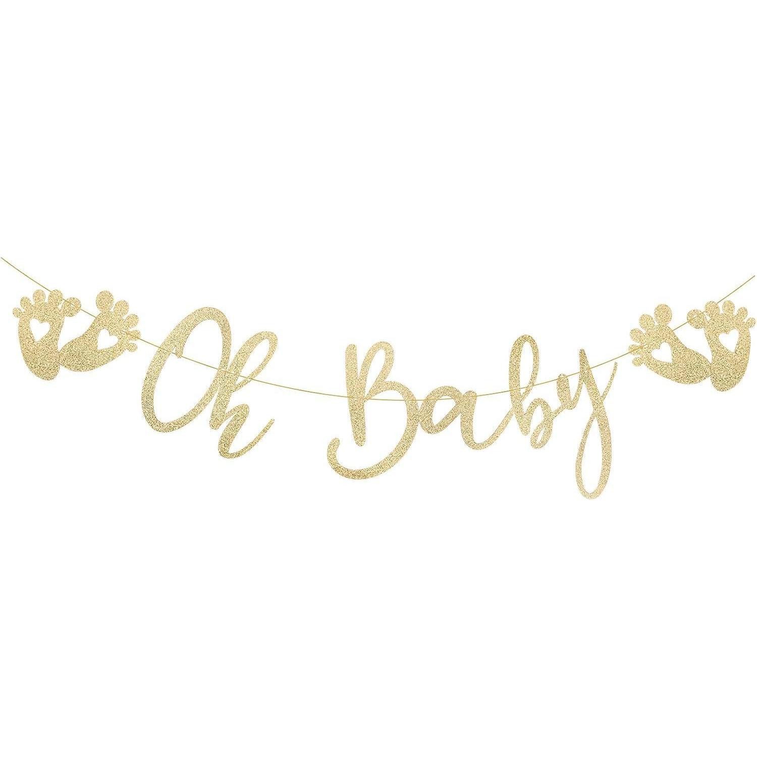 Hängedekoration Glitzer Baby Girlande Gold Papier Deko Babydusche Aufhängen Mädchen