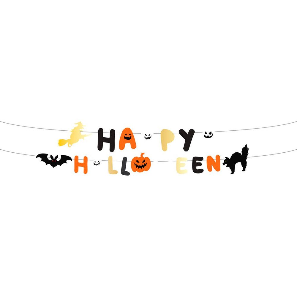 Folat Luftschlange Girlande - Happy Halloween - 2 Buchstabenketten je 1,5m