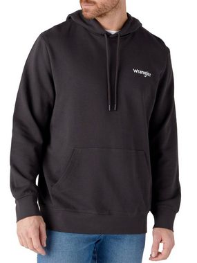 Wrangler Kapuzensweatshirt Regular Fit - Logo Hoodie Faded Black