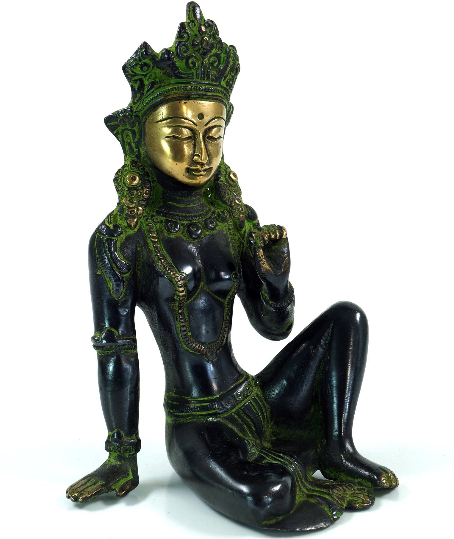 Statue cm Laxmi - 16 Messingfigur, Dekofigur Motiv 2 Guru-Shop
