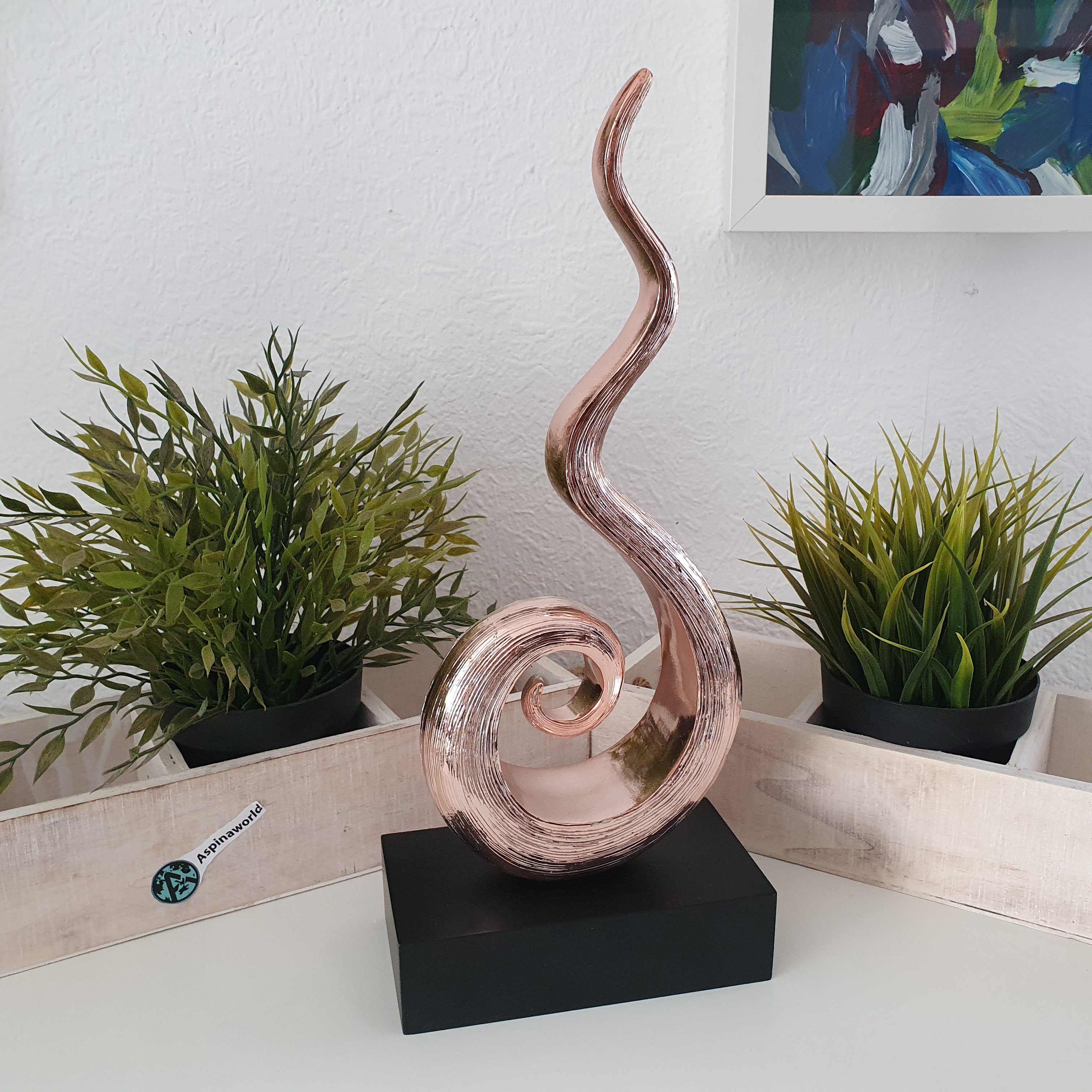 Aspinaworld Dekofigur Dekofigur Skulptur auf Sockel 35 cm