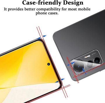 MSM Schutzfolie 2X Schutzglas Hartglas (Display + Kamera) für Xiaomi 12 Lite 5G Panzerfolie Full 9H