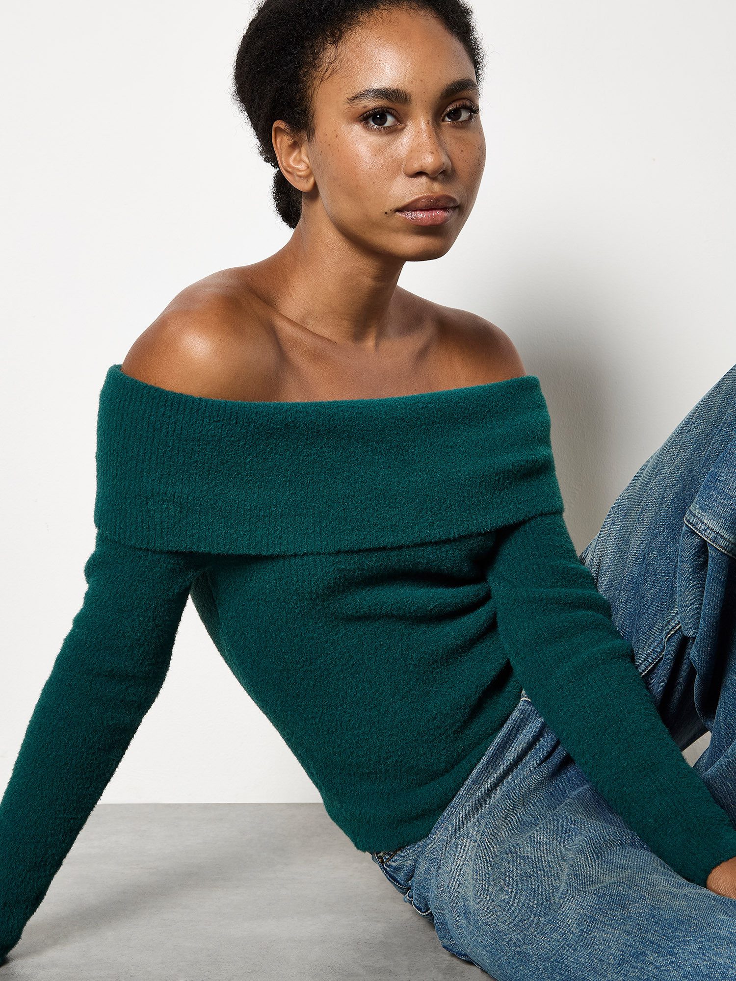 Apricot Strickpullover Strickpullover mit breitem Bardot-Ausschnitt günstig online kaufen