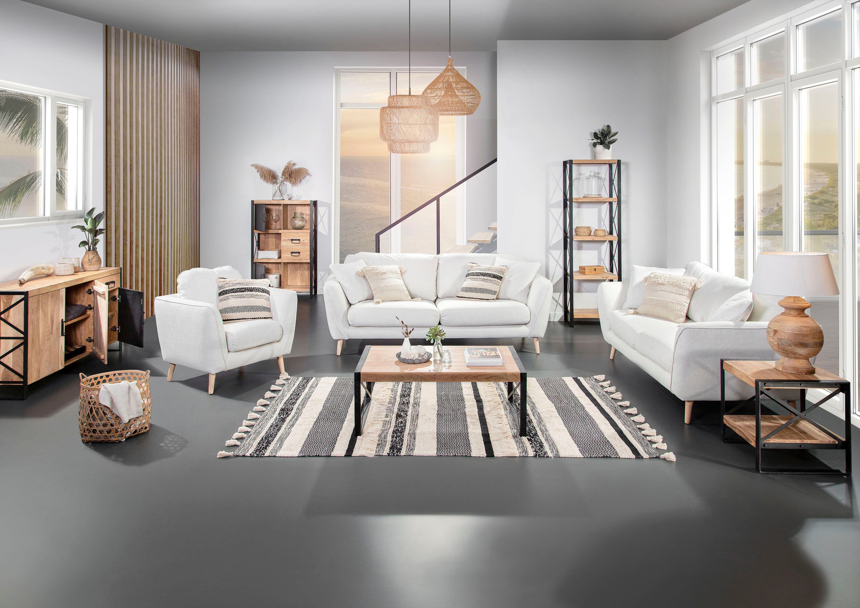 Gutmann Factory Couchtisch Downtown, aus massivem Akazienholz, Breite 110 cm
