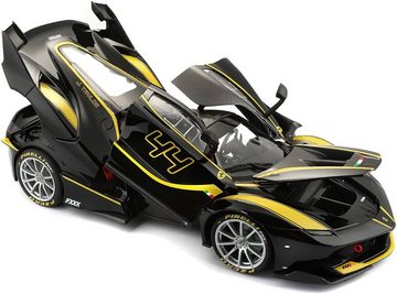 Bburago Modellauto LaFerrari FXX K Singnature (schwarz), Maßstab 1:18, Originalgetreue Innenausstattung