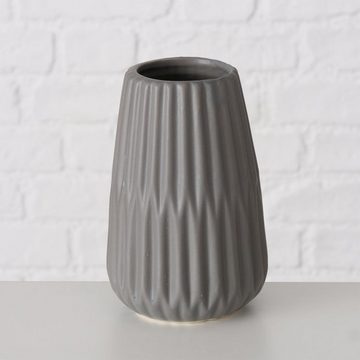 BOLTZE Tischvase Deko Vase im 2er Set aus Keramik Mattes Design- Grau