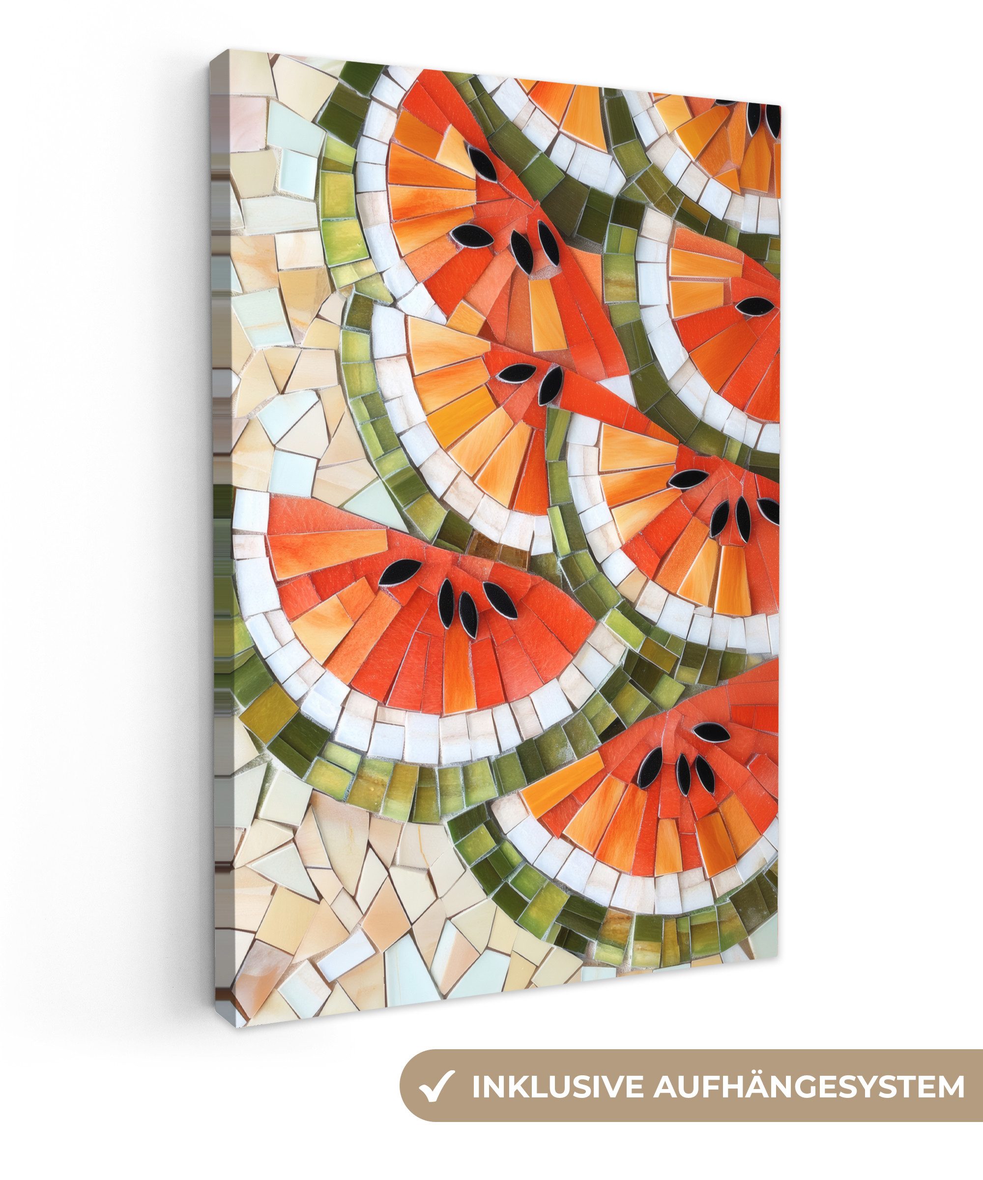 OneMillionCanvasses® Leinwandbild Mosaik - Wassermelone - günstig online kaufen