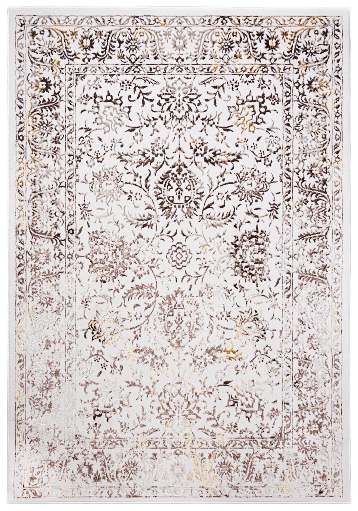 Mazovia Designteppich Vintage Teppich für Wohnzimmer - Glänzende - Creme Be günstig online kaufen