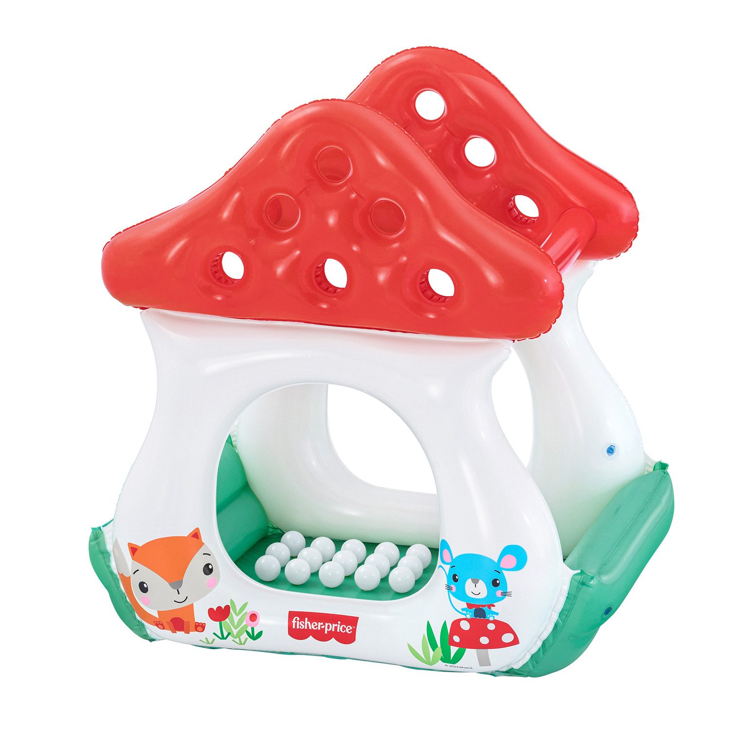 Bestway Aufblasbares Bällebad Fisher-Price™ Glückspilz, 107 x 91 x 110 cm