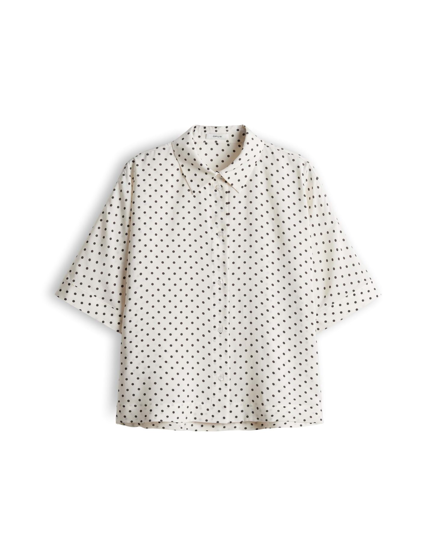 OPUS Kurzarmbluse Hemdbluse im Polka Dot Design Regular Fit Vielseitig kombinierbar für casual Looks