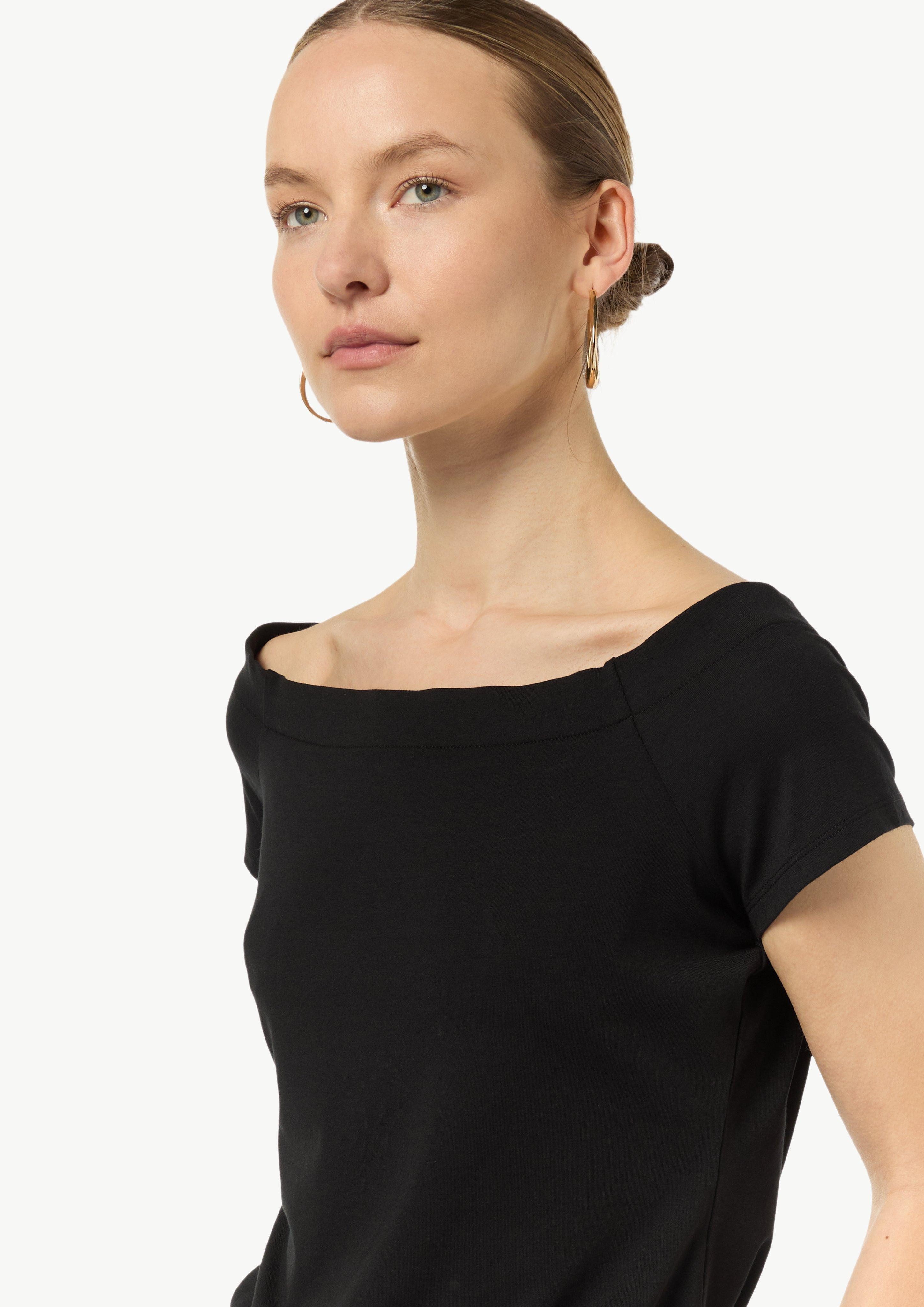Comma Langarmbody Schulterfreies Shirt aus Baumwoll-Mix günstig online kaufen