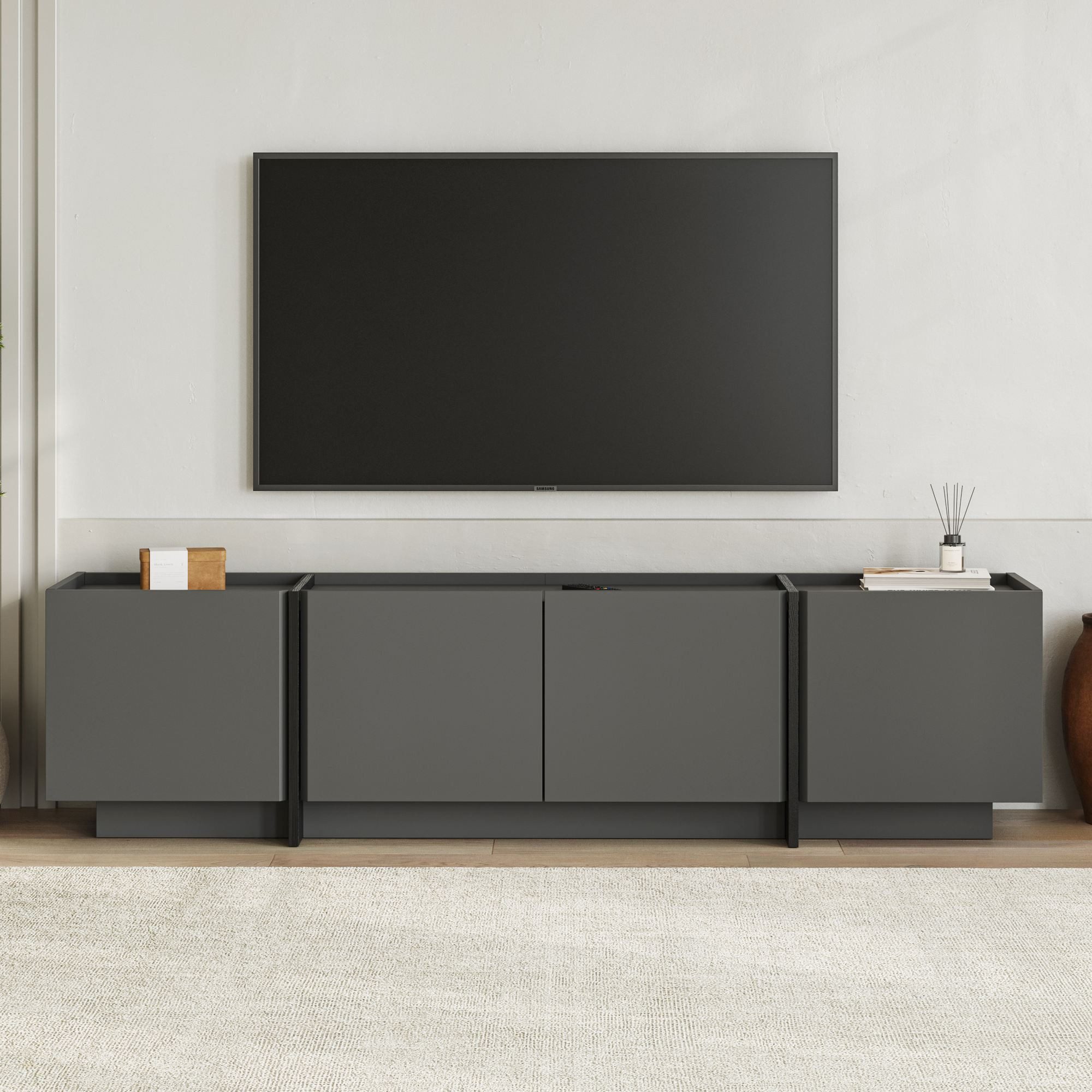 Skye Decor TV-Board Japandi Lowen (Packung, 1 St., 1 Side Board), TV-Lowboard 180 cm mit Stauraum Soft-Close