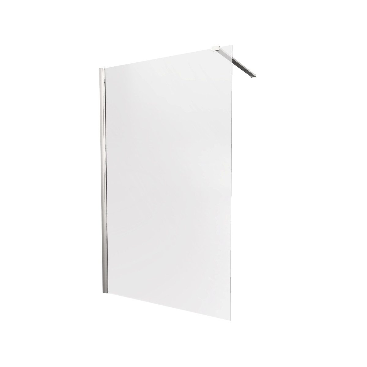 Aloni Walk-in-Dusche Glas, 8mm ESG mit Anti-Kalk-Beschichtung, begehbare Duschabtrennung, Sicherheitsglas, Duschwand mit Klarglas, teilgerahmtes Chrom Profil – 50x200 cm