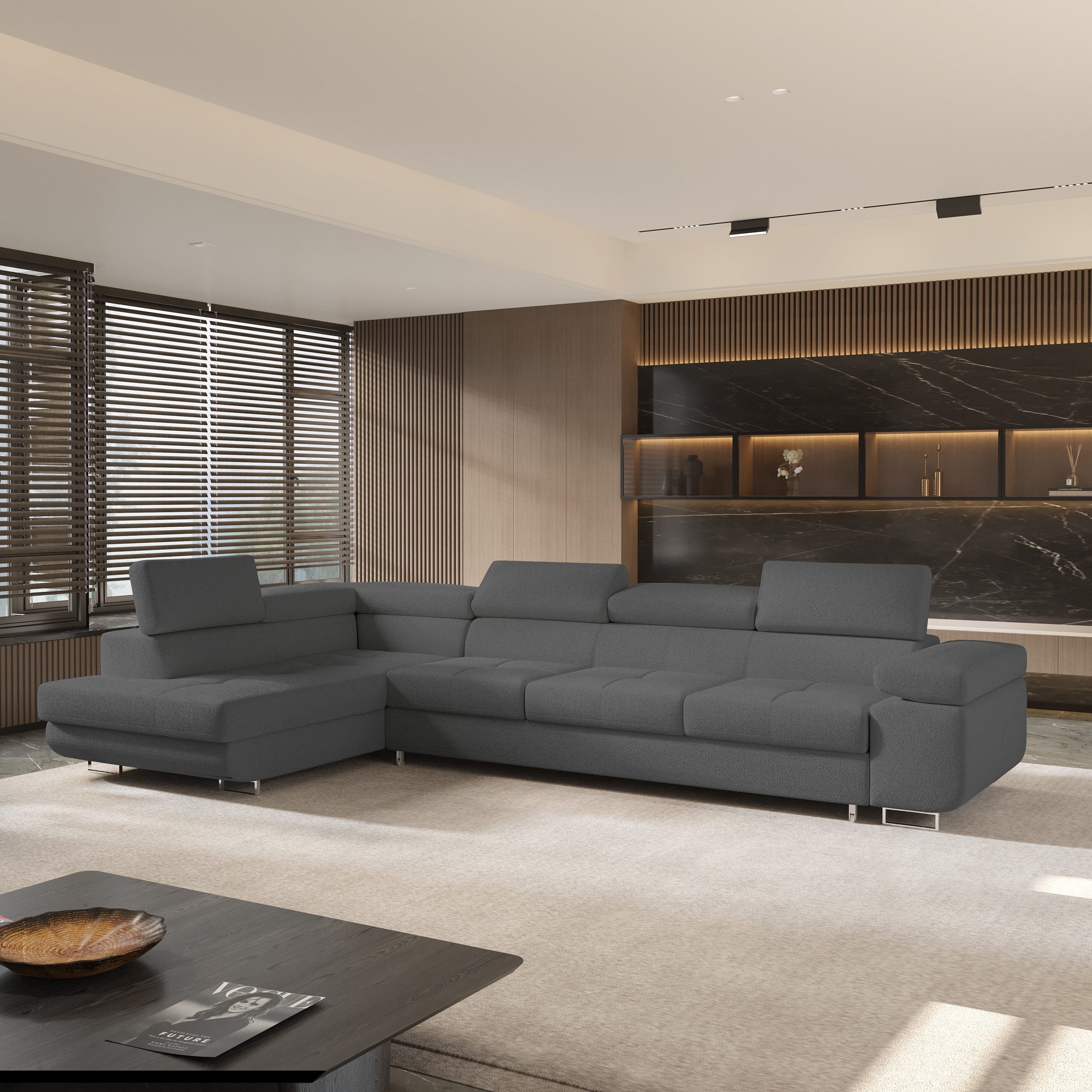 Masseno Ecksofa VICENTE mit Schlaffunktion L-Form, Sofa mit Bettkasten günstig online kaufen