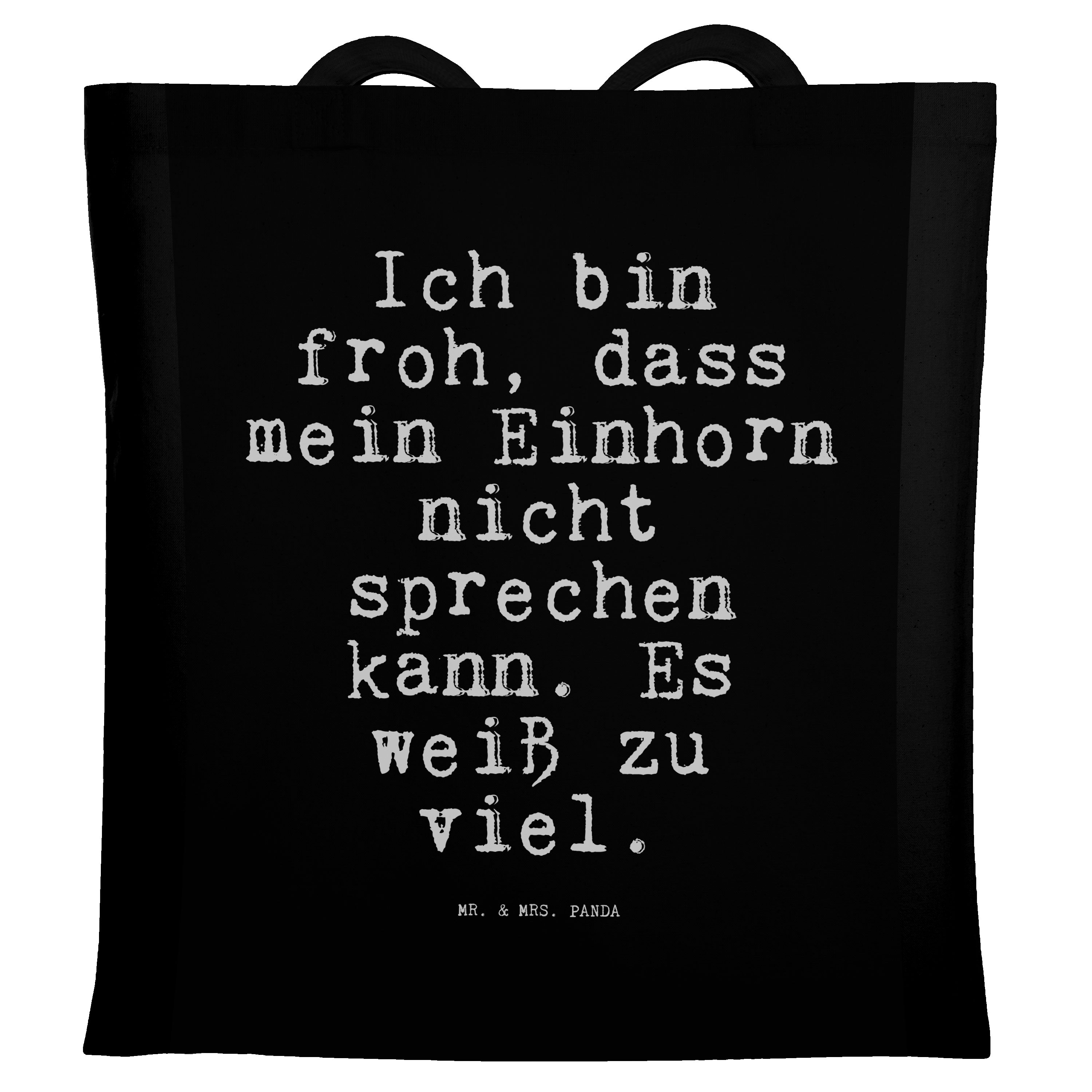 Mr. & Mrs. Panda Tragetasche »Ich bin froh, dass... Schwarz