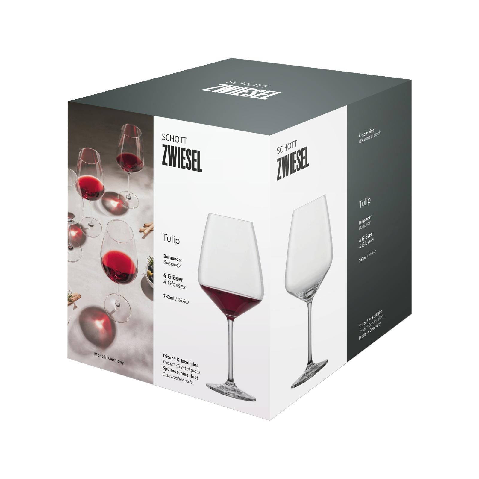 SCHOTT ZWIESEL Rotweinglas Tulip Burgundergläser 782 ml 4er Set, 4-tlg., Glas