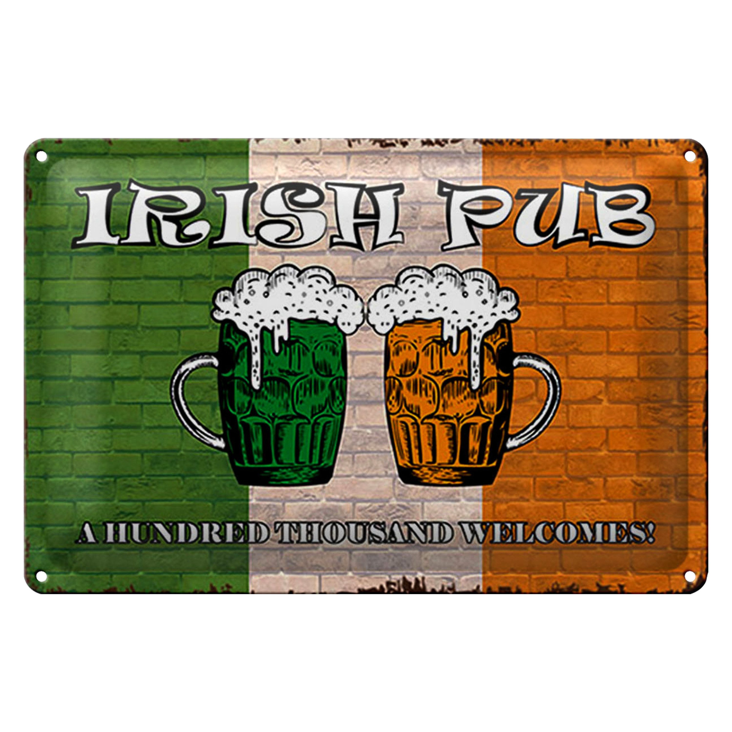 Roomando Metallschild Spruch 40x30cm irish pub a hundred thousand