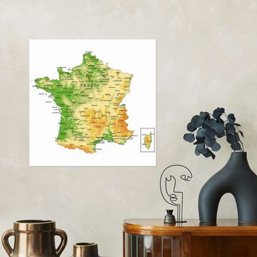 Posterlounge Wandfolie Editors Choice, Topografie Frankreich, Illustration