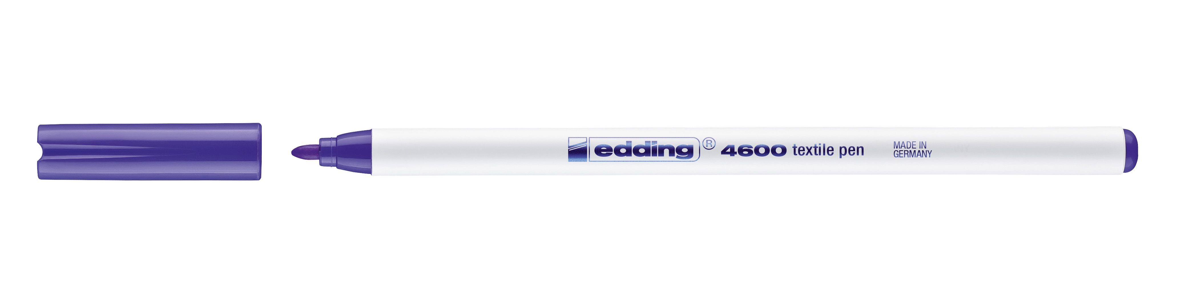 Lackmarker Edding 4600-068 4600 Textilmarker- Rundspitze, 1 mm, neon violett