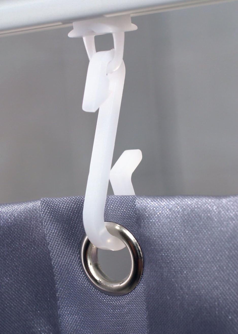 Euroshowers GmbH Duschvorhangklammer Duschvorhanghaken & -gleiter Set, 24 Stück, Weiß, Standard Duschvorhangstangen, (24-St)
