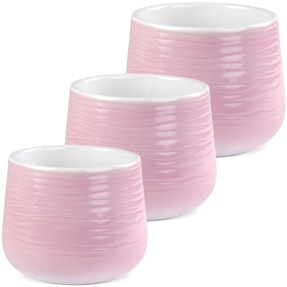 Rillenmuster St) Ø Übertopf HOME rosa 10,5x11,5 (1 & HOBBY matches21 modern cm Blumentopf Keramik
