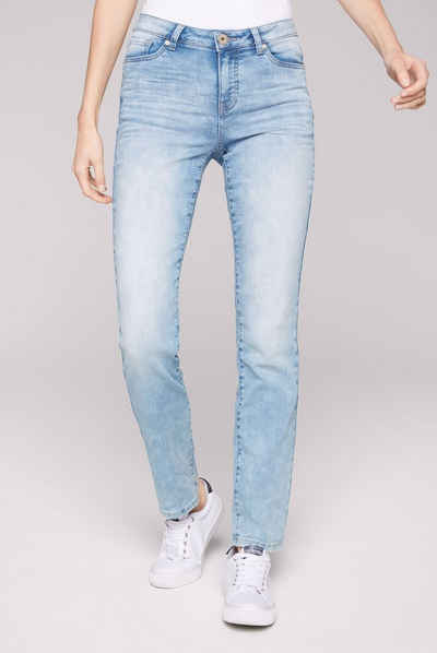SOCCX Regular-fit-Jeans mit Bleaching-Effekten
