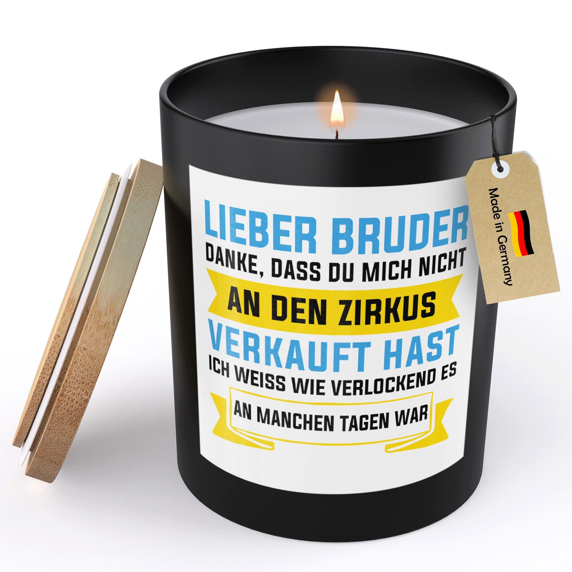 22Feels Duftkerze Deko Grosser Bruder Geschenk Geburtstag Weihnachten Geschwister Mann, MADE IN GERMANY, Europäisches Sojawachs, Handgegossen