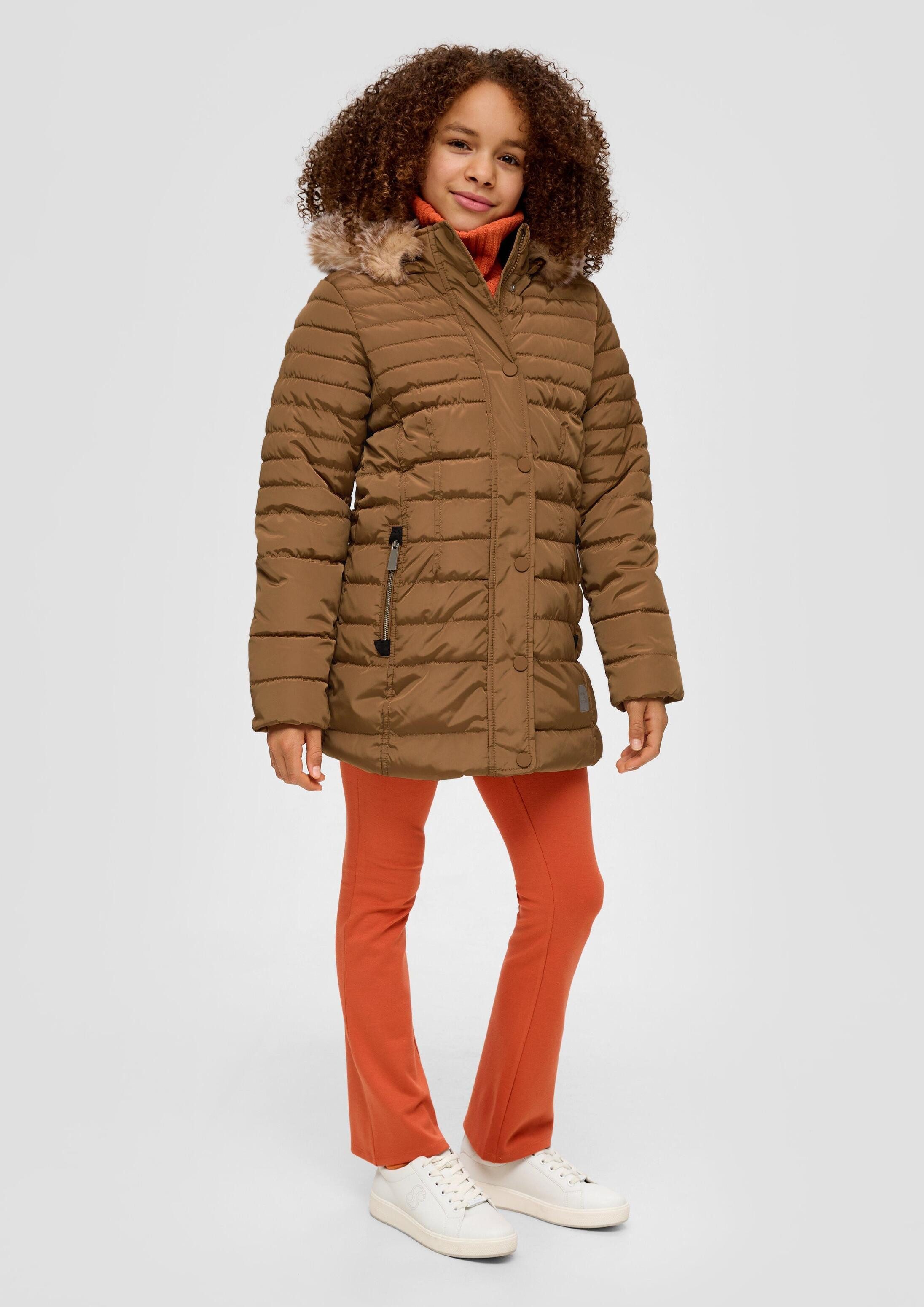 s.Oliver Wintermantel Outdoor-Mantel Steppjacke mit Kunstfellblende