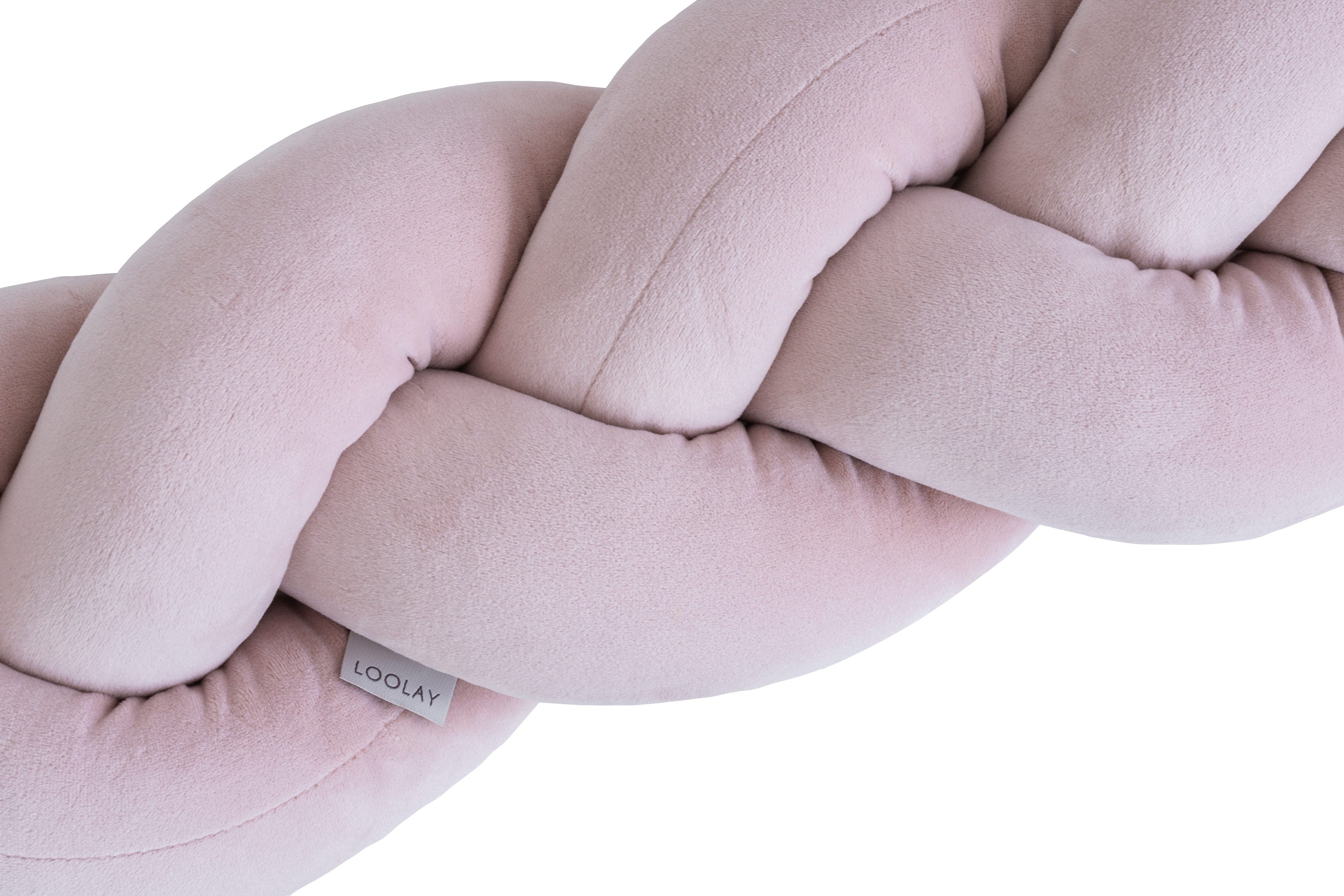 Loolay Nestchenschlange SAMT ALTROSA Geflochtenes Kissen Zierkissen Dekokissen Bettumrandung, (Zugluftstopper Zugluft Schlange Wickeltischumrandung Babybett Kinderzimmer Schutz, VELOURS SAMT Bettschlange 100 150 200 300 400 cm und Länge auf Anfrage), Zugluftstopper tolle Wohndekoration Geschenk