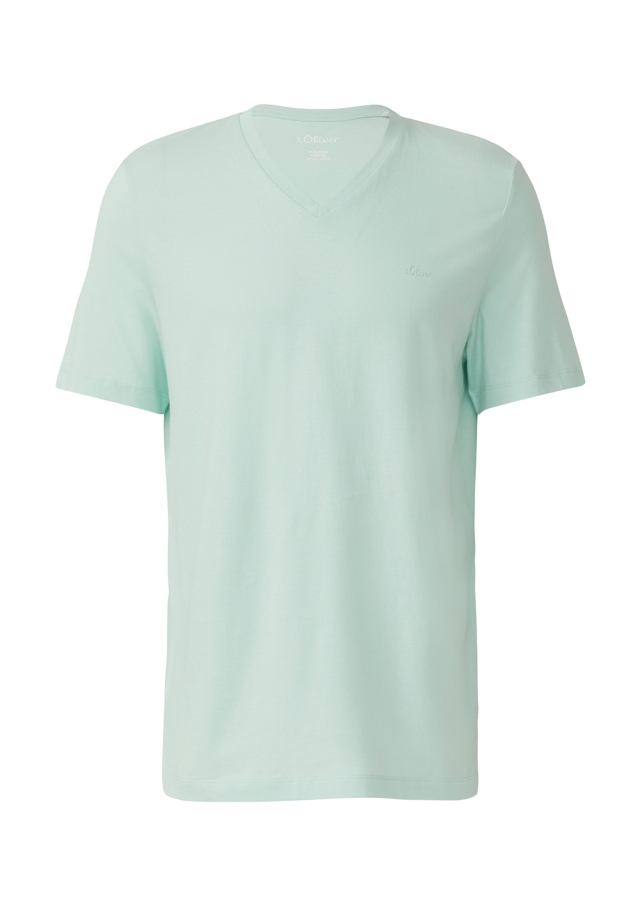 s.Oliver Kurzarmshirt T-Shirt Jersey-T-Shirt mit V-Ausschnitt günstig online kaufen