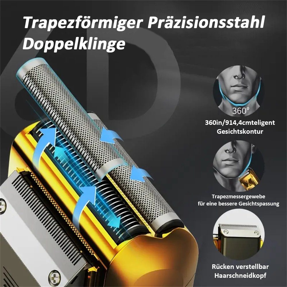 TUABUR Rasiermesser LED-LCD-Display Elektrorasierer Rasierhaarschneider Farbverlauf Herrenrasierer Gold