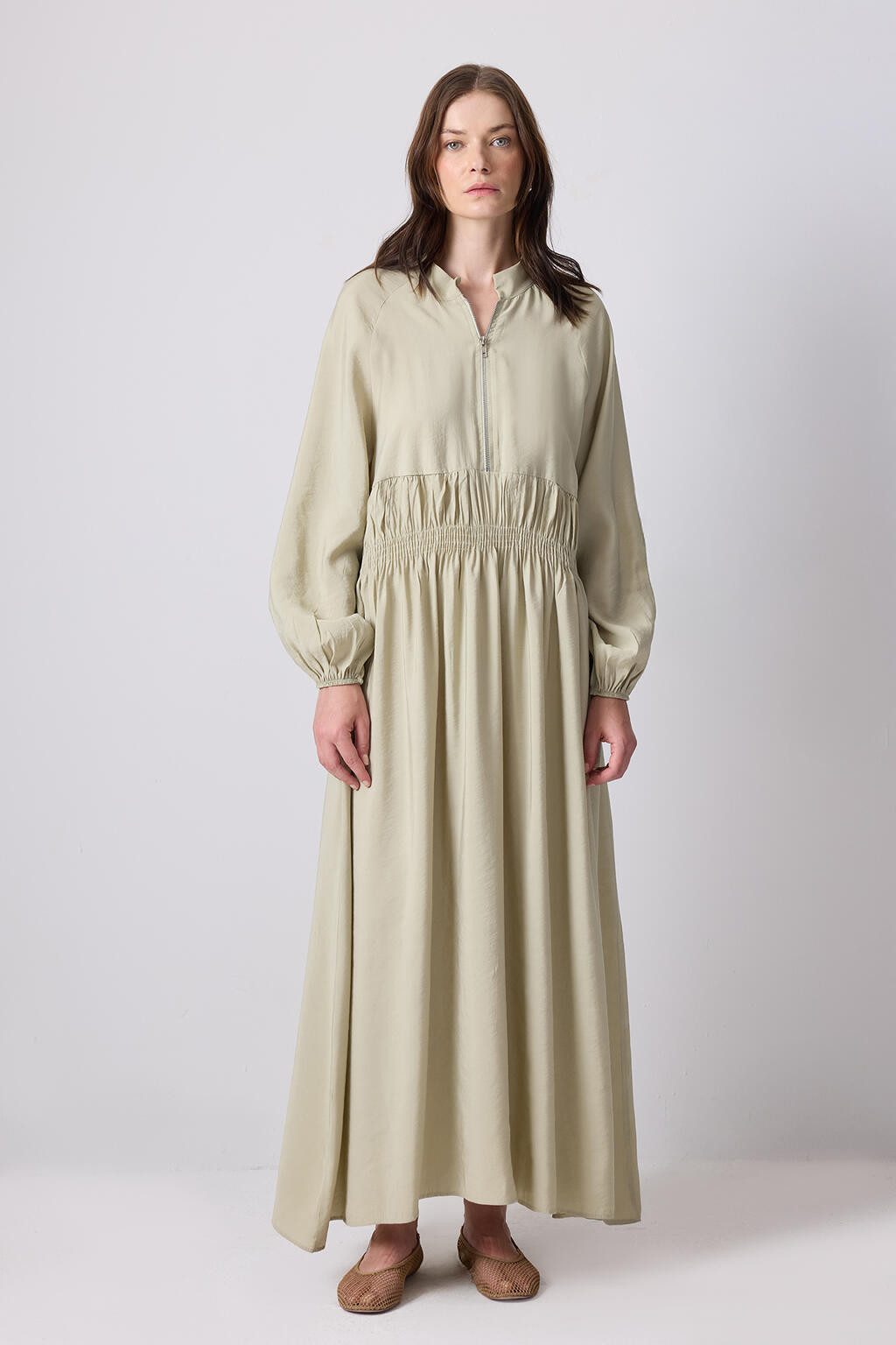 Maxikleid OVERSIZE-KLEID MIT HEMDTAILLE