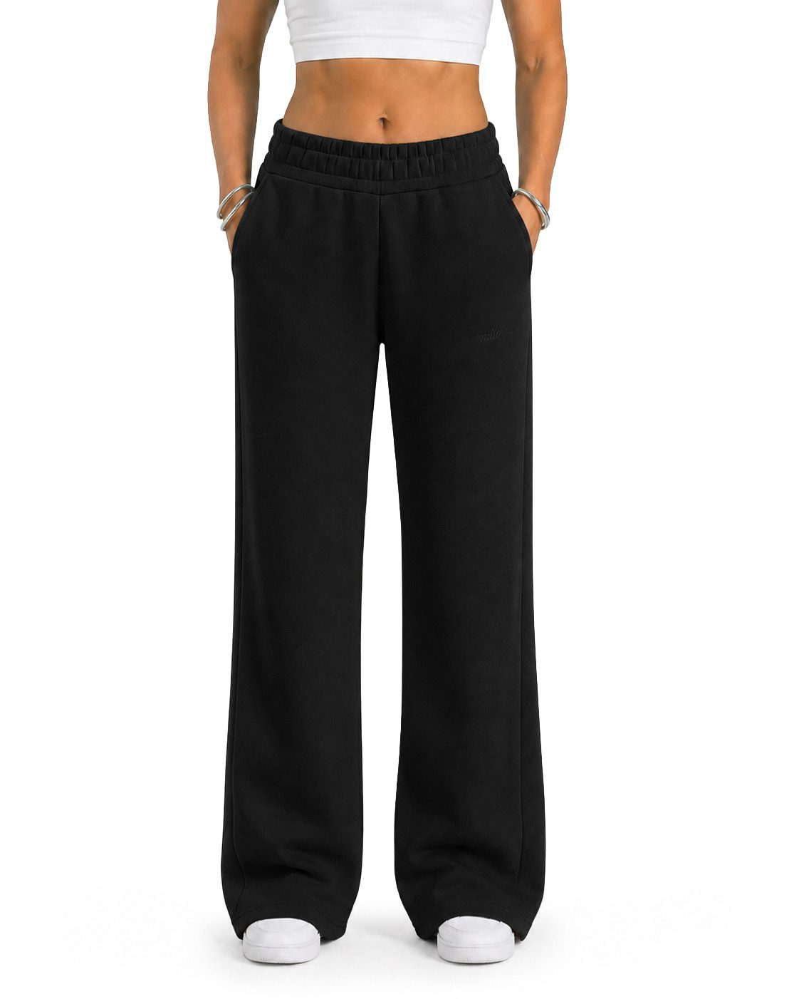 Smilodox Jogginghose Finy Jogger Damen, Loose Fit, Wide Leg, Baumwolle, für Gym & Alltag Baumwollmix, Tunnelzug, elastischer Bund, weich, Komfort