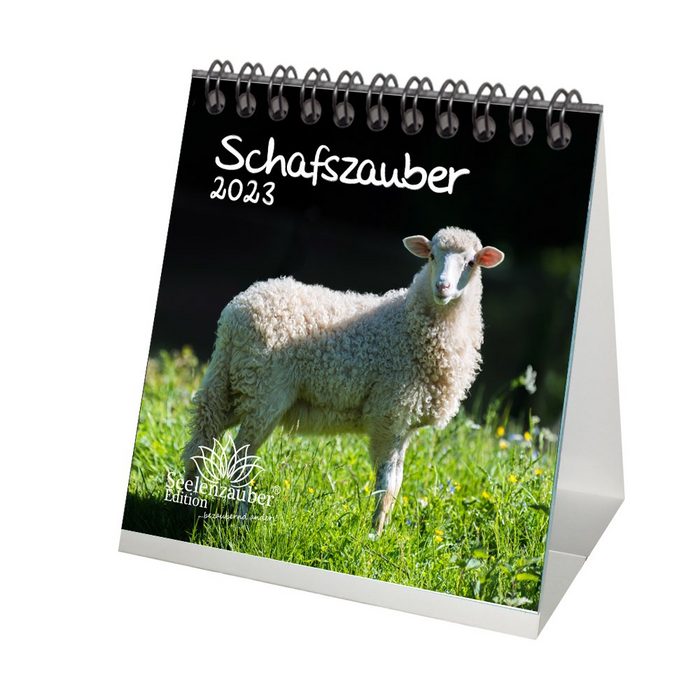 Seelenzauber Tischkalender Schafszauber Tischkalender für 2023 Format 10cm x 10cm Schafe und