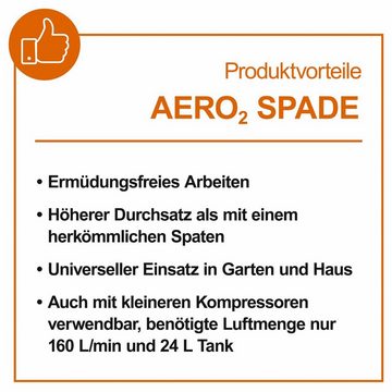 Scheppach Druckluft-Meißelhammer IXES AOS100 Aero² Spade Druckluftspaten 5 in1 Druckluftmeißel 27 Joule
