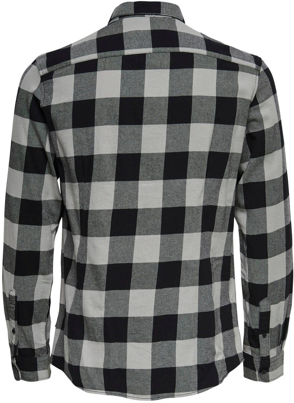 SONS CHECKED ONLY SHIRT grau-kariert GUDMUND & LS Karohemd