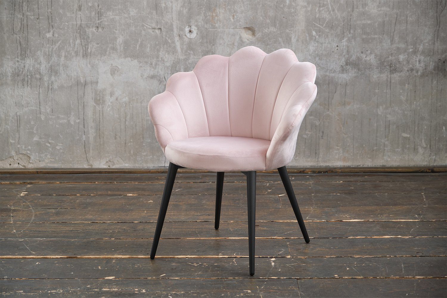 KAWOLA Esszimmerstuhl CARLA, rosa schwarz od. Stuhl schwarz gold Fuß versch. Velvet, Farben, 