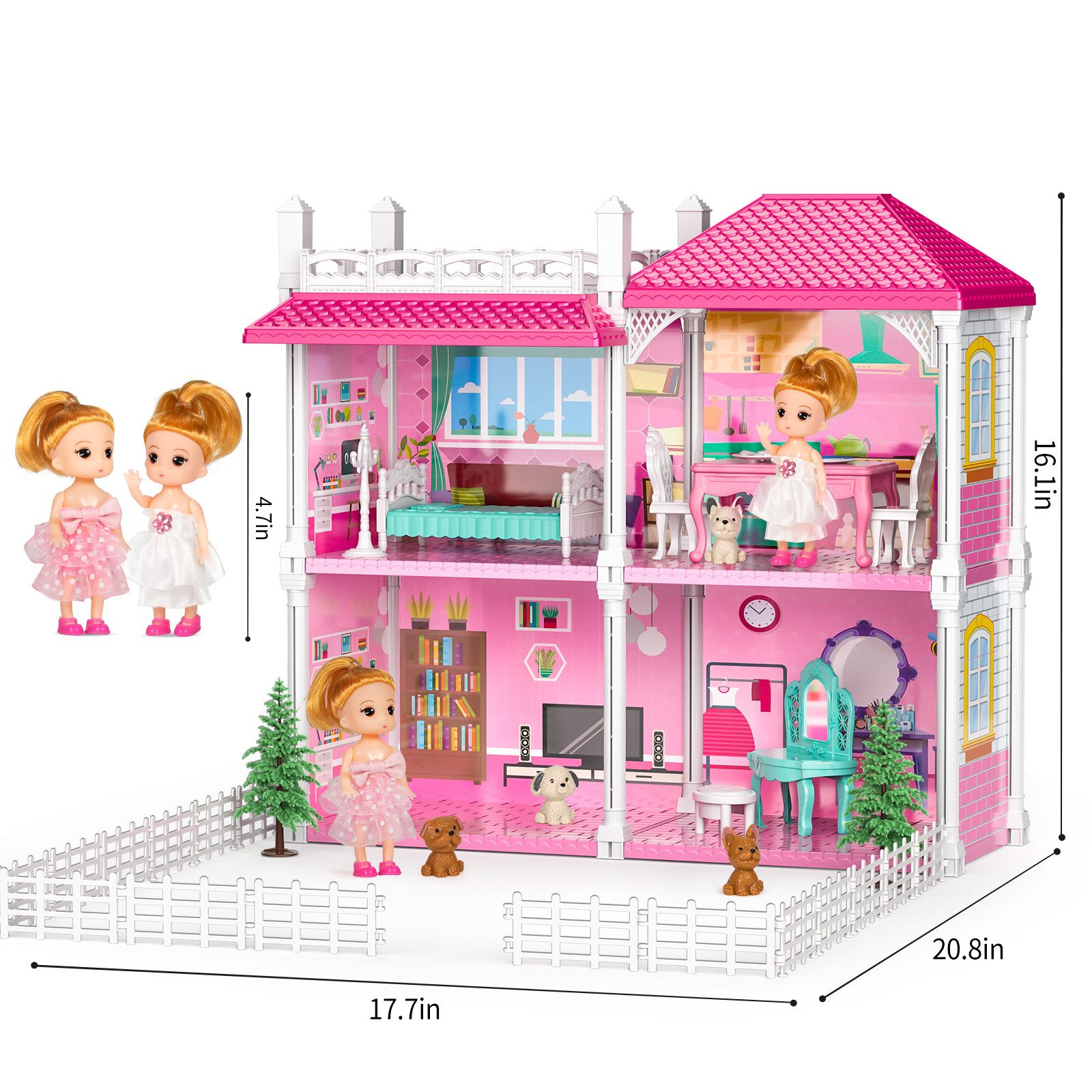 TEMI Puppenhaus Puppenhaus Luxus DollHouse Mädchen günstig online kaufen