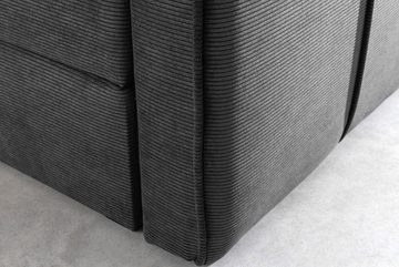 riess-ambiente Boxspringbett BABYLON 180x200cm anthrazit (Einzelartikel, 1-St), Schlafzimmer · Cord · Matratze & Topper · Bettkasten · Modern Design