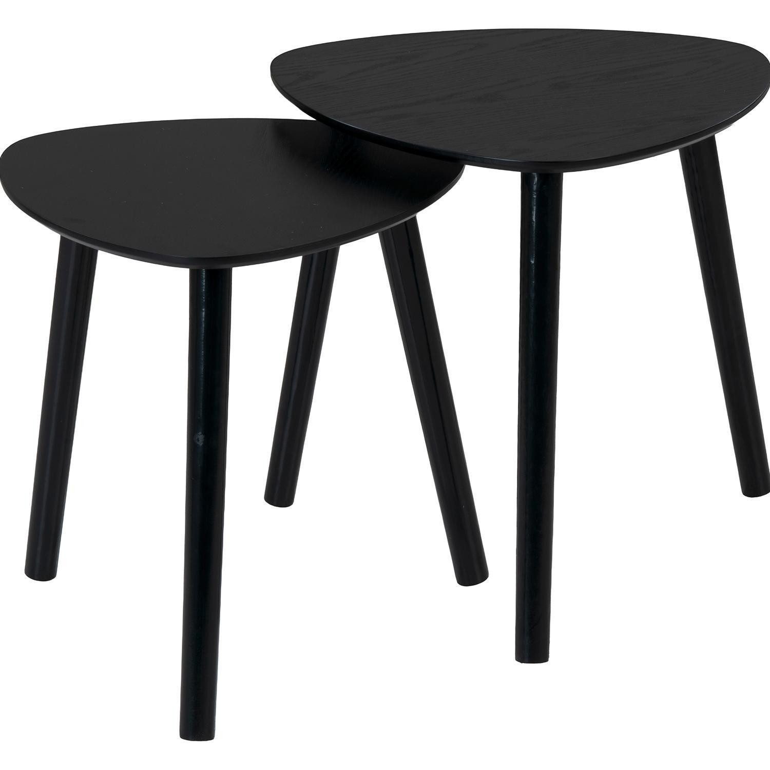 Beistelltisch 2-teiliges Set ZURI, Schwarz matt