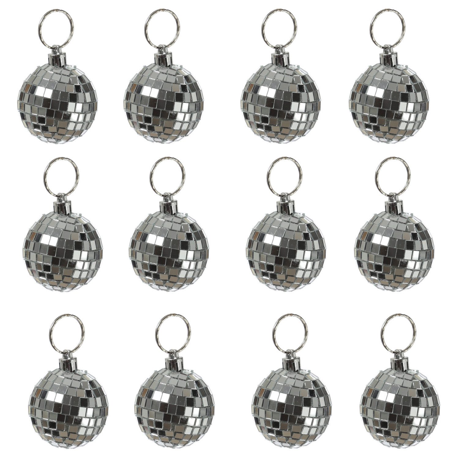 SATISFIRE Discolicht Spiegelkugel 5cm Mini Discokugel coole Party Disko Deko silber 12Stück