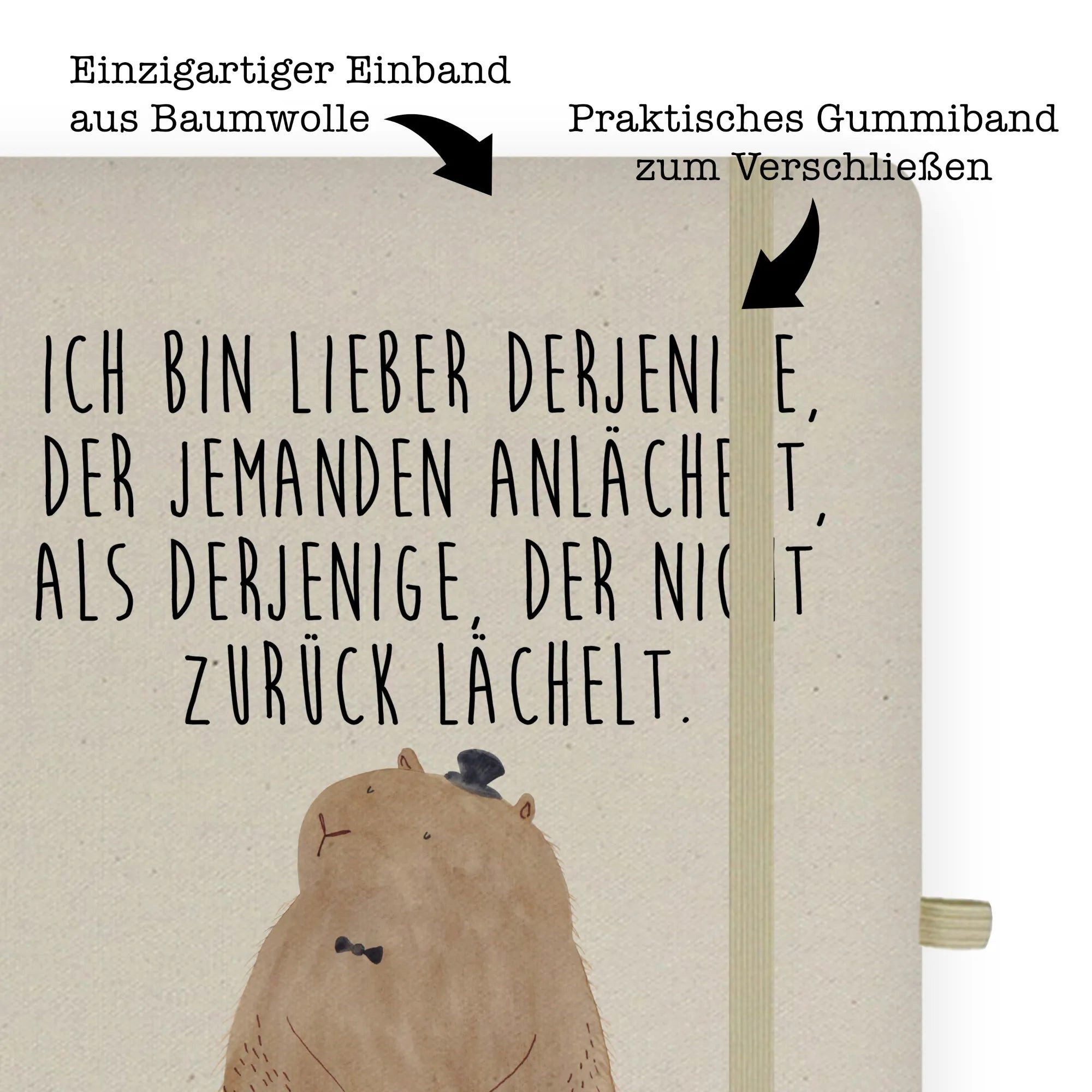 Thumbnail - Mr. & Mrs. Panda Notizbuch Murmeltier - Transparent - Geschenk, lustige Sprüche, Freundlichkeit, Mr. & Mrs. Panda, Kreat...