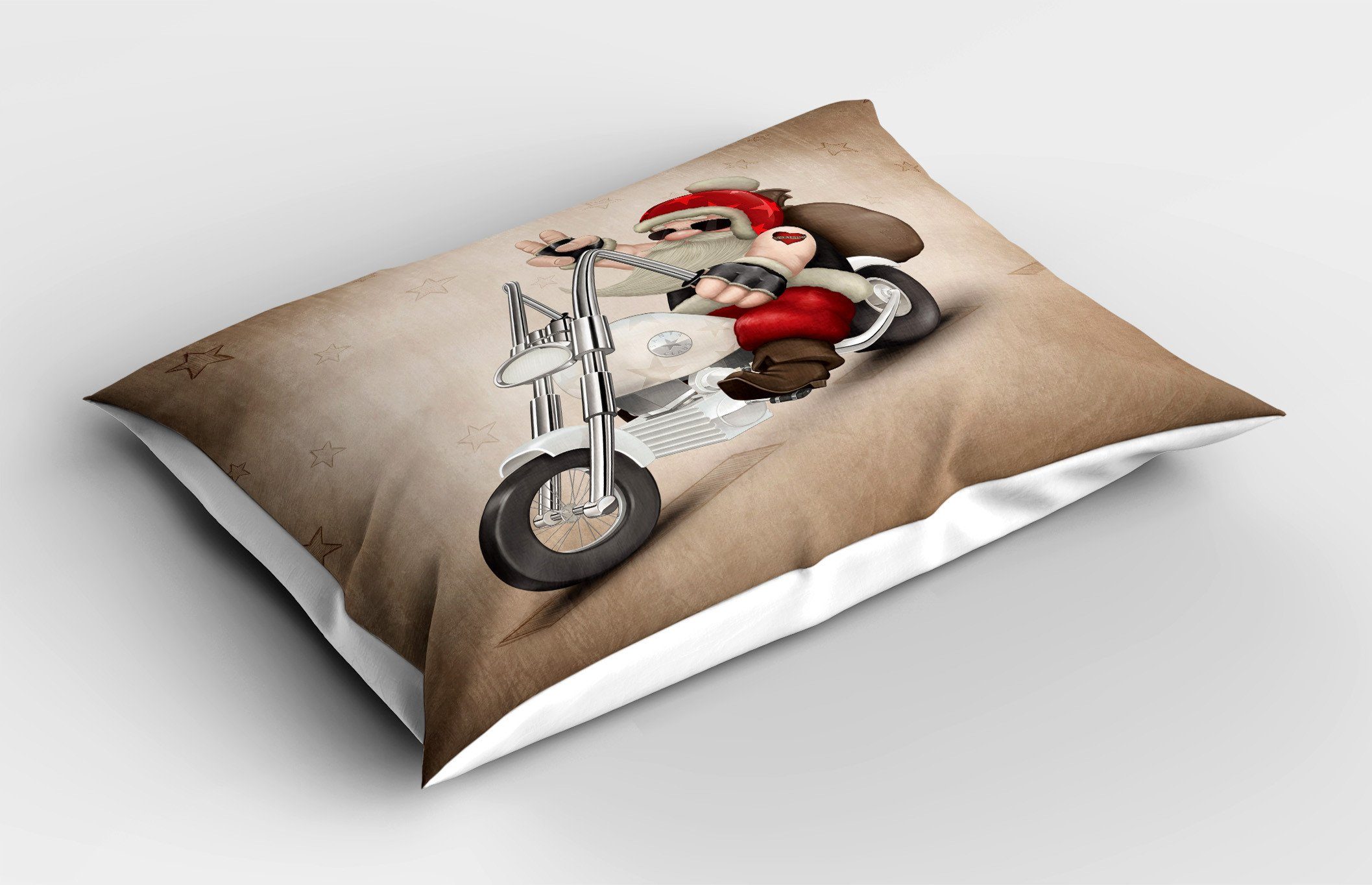 auf Abakuhaus Standard King Gedruckter Kissenbezüge Dekorativer Fahrrad Kühle Sankt (1 Weihnachten Kissenbezug, Size Stück),