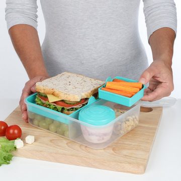 sistema Lunchbox Bento Lunchbox To Go, unterteilt, transparent-mint, Kunststoff Bisphenol A und Weichmacher frei