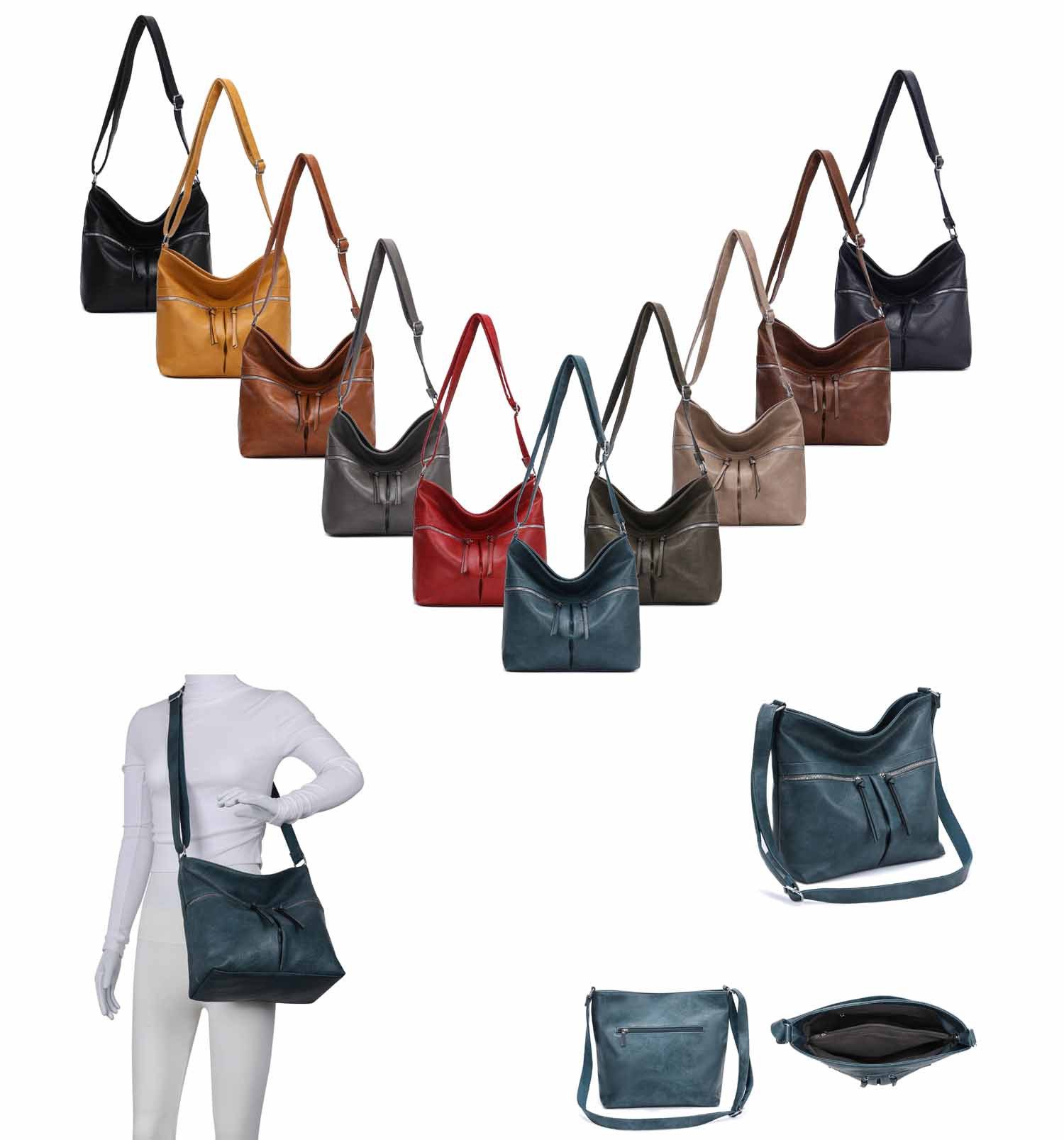 ITALYSHOP24 Schultertasche Damen Tasche Shopper Umhängetasche CrossOver Han günstig online kaufen