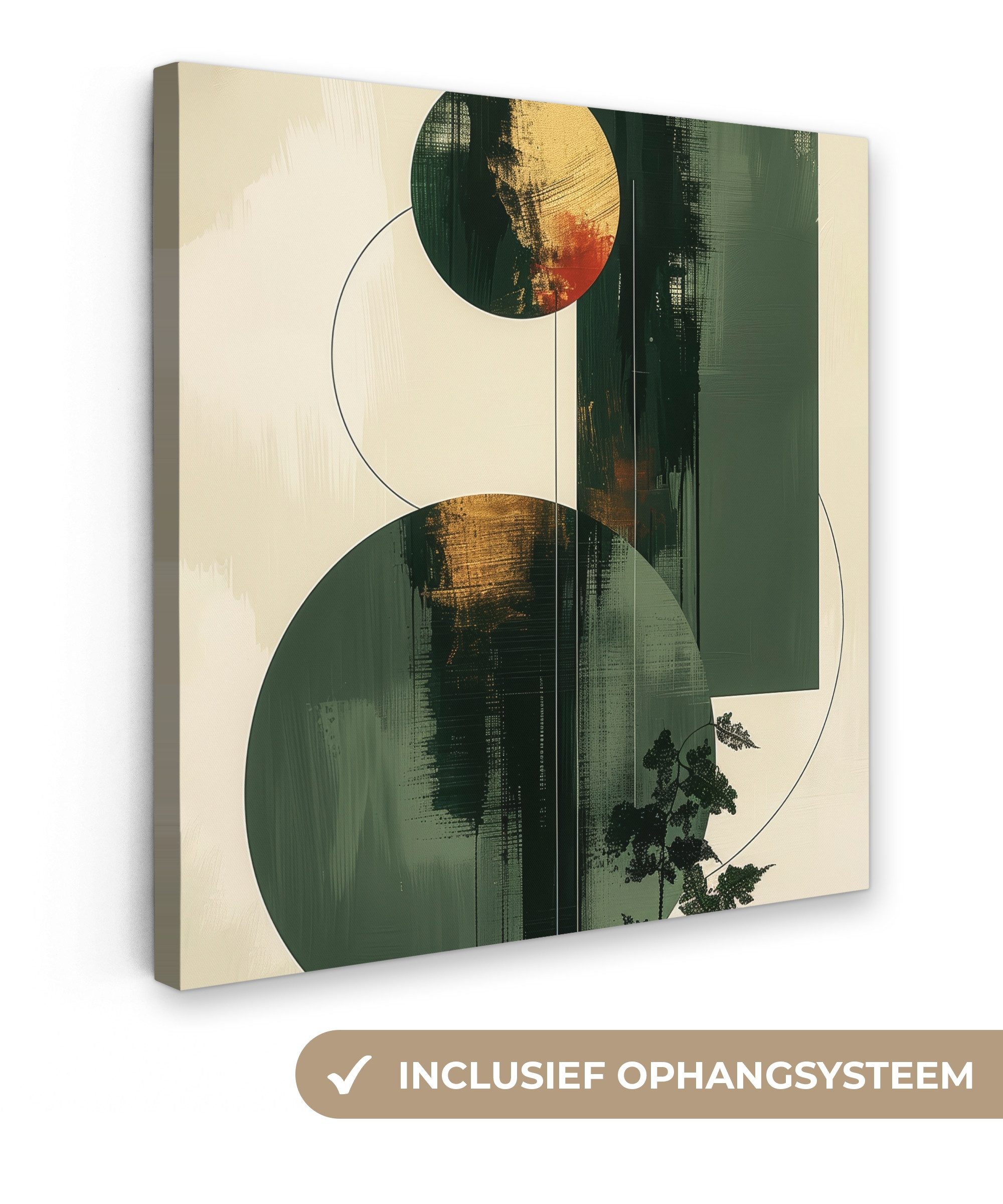 OneMillionCanvasses® Leinwandbild Kunst - Kreise - Modern - Abstrakt, Fotodruck (1 St), Wandbild, Deko Schlafzimmer Wohnzimmer Flur 20x20 cm